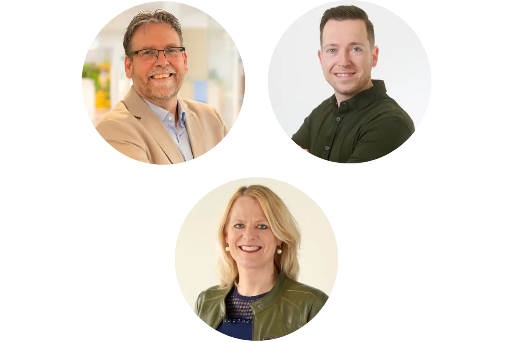 De accountmanagers van IBN links bovenin Maurits, daarnaast Rik en daaronder Hanneke