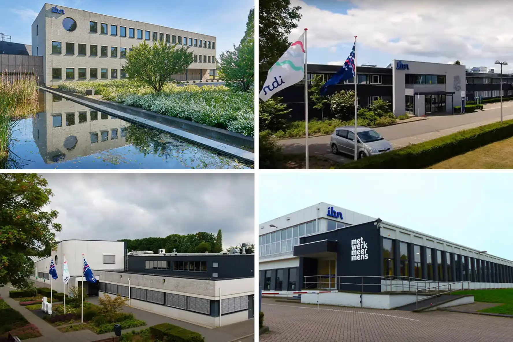 Productielocaties van IBN in een collage